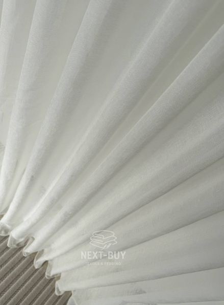 Тюль однотонний кремовий льон Linen Whisper Cream Туреччина
