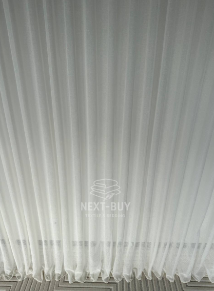 Тюль однотонний кремовий льон Linen Whisper Cream Туреччина