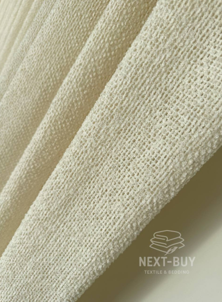 Тюль Boho фактурний льон — сітка Soft Weave Linen Beige Elegance Італія