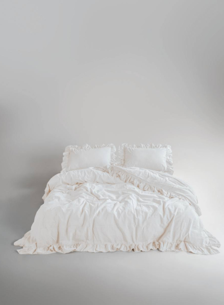 Ексклюзивна постільна білизна Limasso Exclusive  Snow white200x220 з вареної бавовни