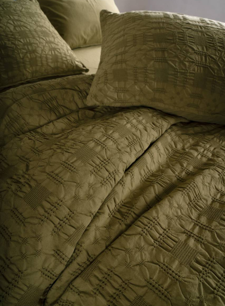 Эксклюзивное постельное белье Limasso Kristal Olive 200x220 из вареного хлопка