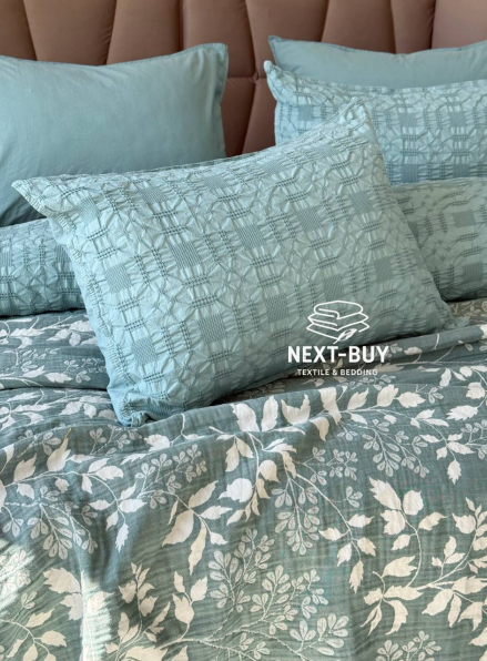 Муслиновое покрывало Saheser Model Amor Yesil евро Турция