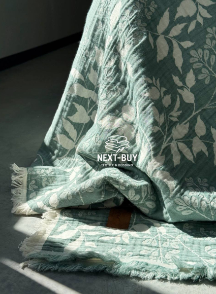 Муслиновое покрывало Saheser Model Amor Yesil евро Турция