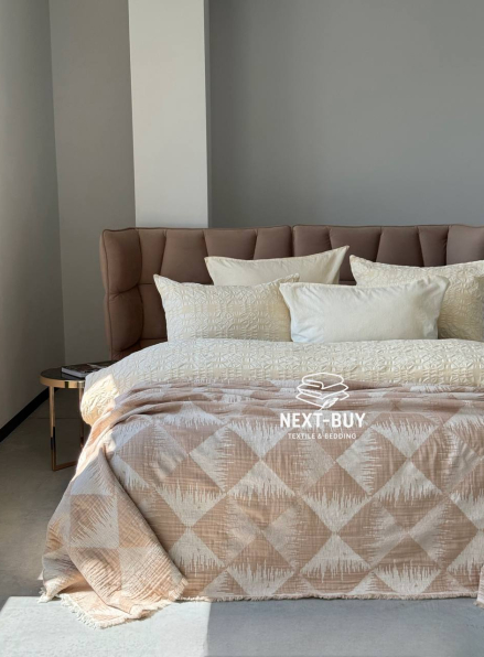 Муслиновое покрывало Saheser Model dolce Bej евро Турция