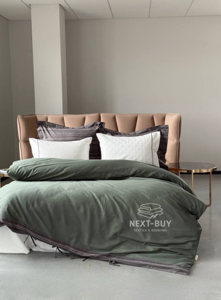 Elba Yesil Pasioni — постільна білизна з сатину преміум класу 210 TC з простирадлом на резинці