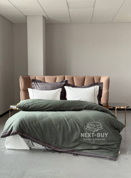 Elba Yesil Pasioni — постільна білизна з сатину преміум класу 210 TC з простирадлом на резинці