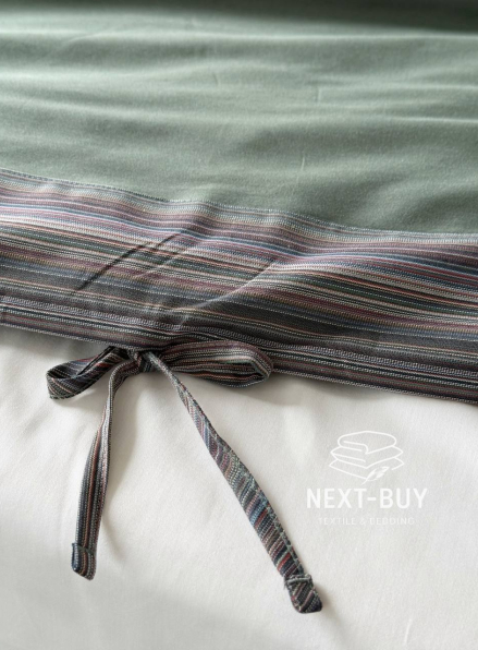 Elba Yesil Pasioni — постільна білизна з сатину преміум класу 210 TC з простирадлом на резинці