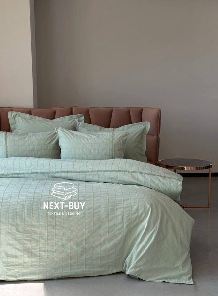 Постільна білизна Saheser Jasmin yesil євро 200х220 jacquard