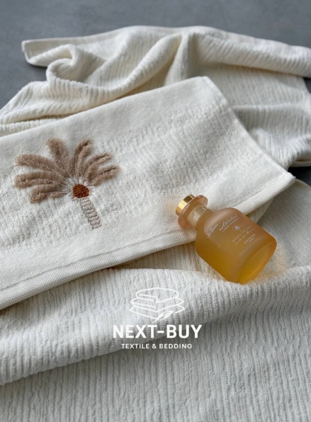 Набір рушників в подарунковій коробці з парфумами Oda Kokulu Boho krem  Туреччина