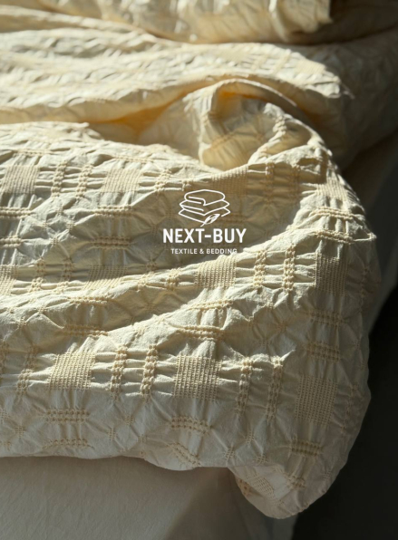 Эксклюзивное Семейное постельное белье Limasso Kristal akdeniz kremi 160х220(2шт) из вареного хлопка