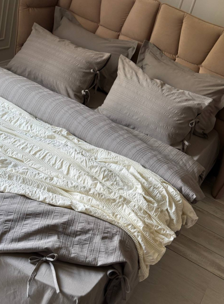 Постільна білизна Saheser Lucca gri євро 200х220 jacquard