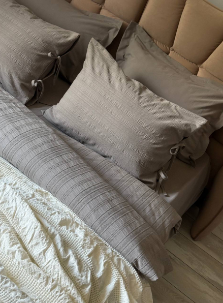 Постільна білизна Saheser Lucca gri євро 200х220 jacquard