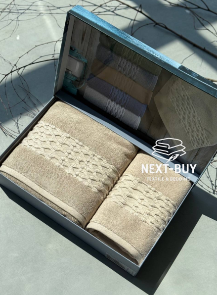 Набір бавовняних рушників Cestepe Soft touch bej 2шт