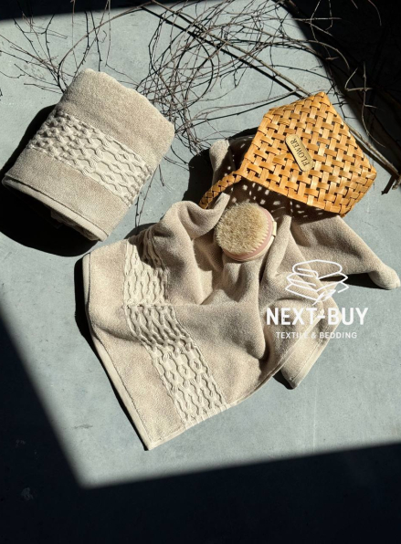 Набір бавовняних рушників Cestepe Soft touch bej 2шт