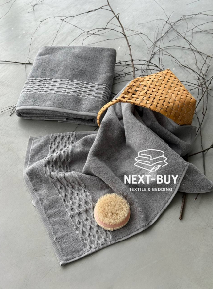 Набір бавовняних рушників Cestepe Soft touch gri 2шт
