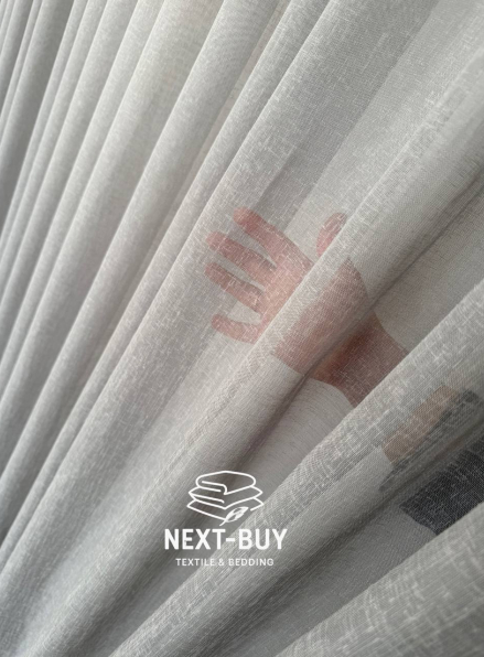 Тюль однотонний сірий льон Linen Sofia Veil преміум якість Туреччина