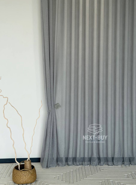 Тюль однотонний сірий льон Linen Sofia Veil преміум якість Туреччина