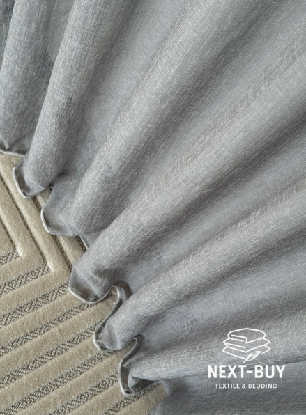 Тюль однотонний сірий льон Linen Sofia Veil преміум якість Туреччина