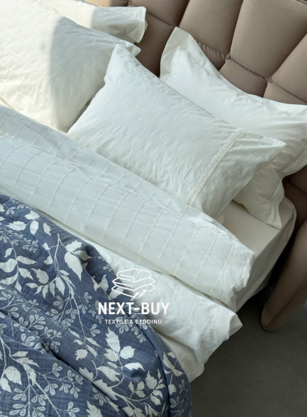 Постільна білизна з простирадлом на резинці Saheser Jasmin Krem