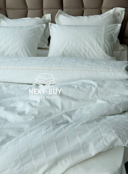 Постільна білизна з простирадлом на резинці Saheser Jasmin Krem