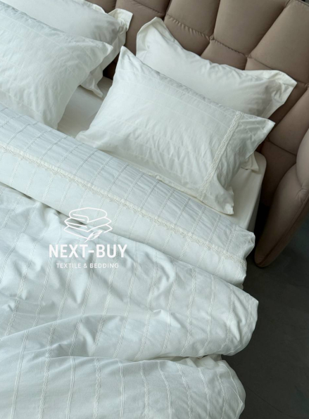 Постільна білизна з простирадлом на резинці Saheser Jasmin Krem