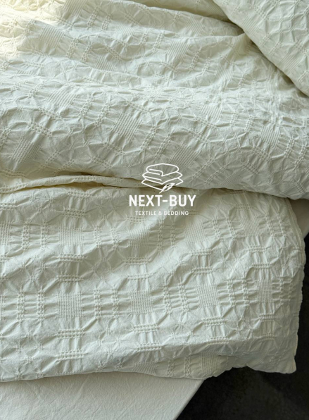 Эксклюзивное Семейное постельное белье Limasso Kristal Snow white 160х220(2шт) из вареного хлопка