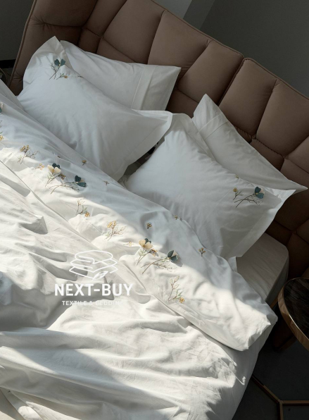 Постільна білизна євро Saheser Harmony Варена бавовна з вишивкою