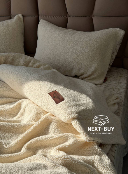 Зимовий комплект постільної білизни двосторонній Sherwood Krem полуторний Туреччина