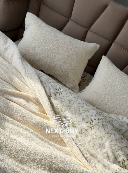 Зимовий комплект постільної білизни двосторонній Sherwood Krem полуторний Туреччина