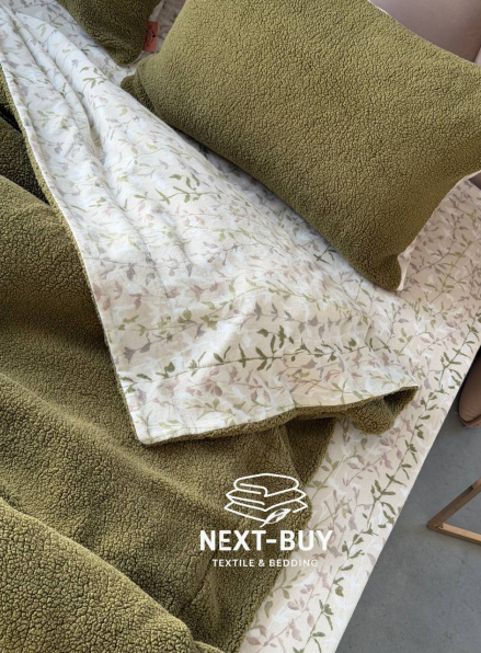 Зимний комплект постельного белья двухсторонний Sherwood Haki евро Турция