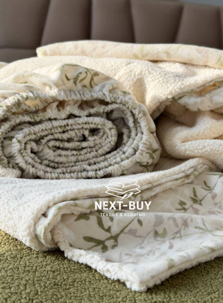 Зимовий комплект постільної білизни двосторонній Sherwood Haki полуторний Туреччина