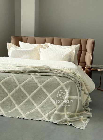 Муслиновое покрывало Sage bloom Olive евро Турция