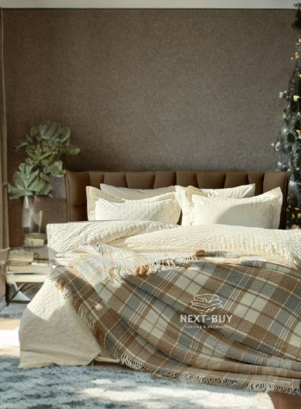 Плед в клетку Aksu Cozy Life Inka Bej