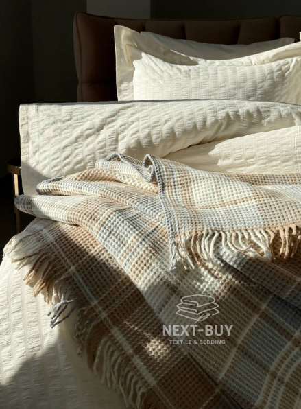 Плед в клетку Aksu Cozy Life Inka Bej