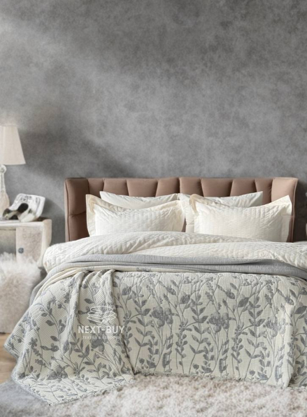 Муслиновое покрывало Misty Garden Gri евро Турция