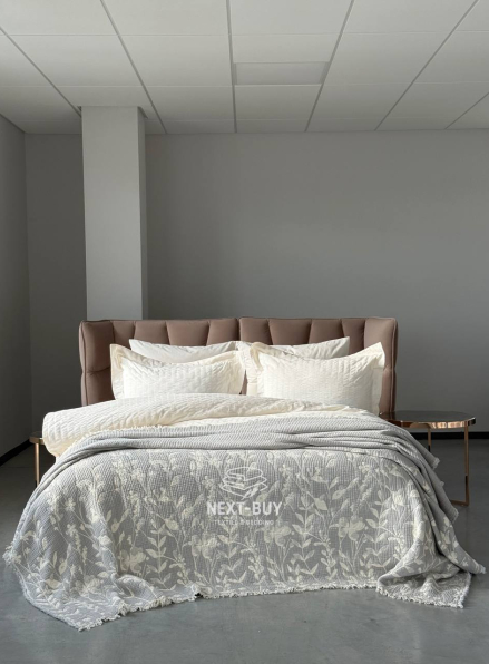 Муслиновое покрывало Misty Garden Gri евро Турция