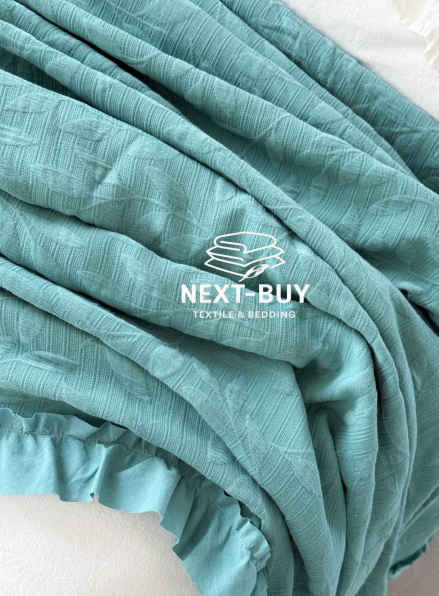 Жакардове покривало з наволочками Saheser Ilda green євро Туреччина