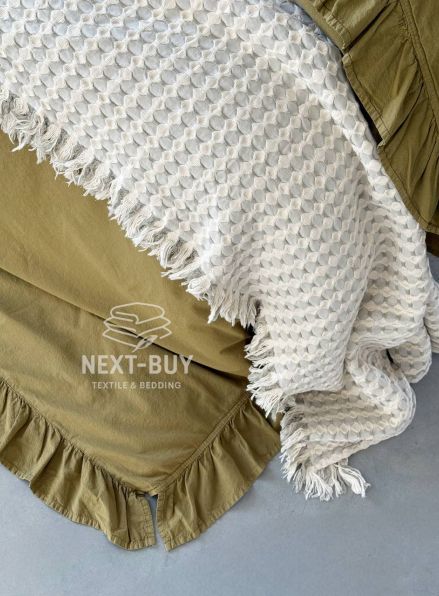 Эксклюзивное постельное белье Limasso Exclusive Olive 200x220 из вареного хлопка