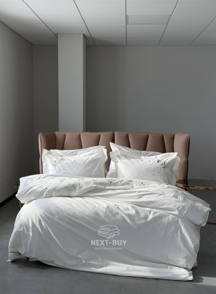 Постільна білизна євро Saheser Roman Варена бавовна з вишивкою