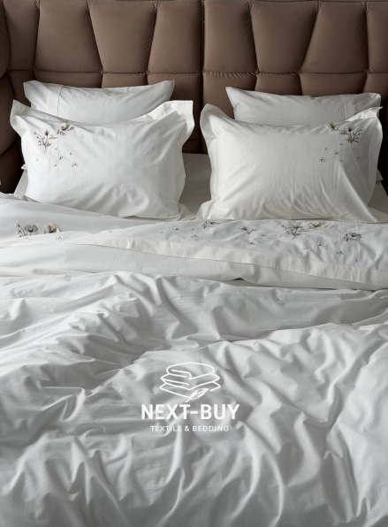 Постільна білизна євро Saheser Roman Варена бавовна з вишивкою