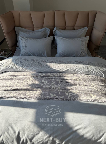 Постільна білизна варена бавовна євро Saheser Rocco Grey Туреччина