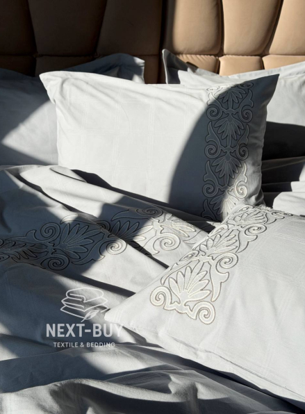 Постільна білизна варена бавовна євро Saheser Rocco Grey Туреччина