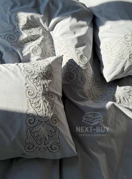 Постільна білизна варена бавовна євро Saheser Rocco Grey Туреччина