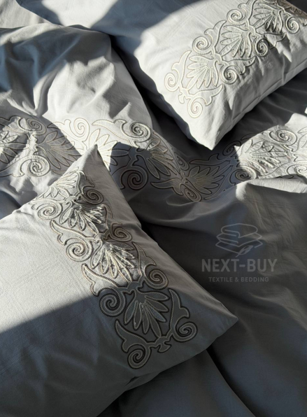 Постільна білизна варена бавовна євро Saheser Rocco Grey Туреччина