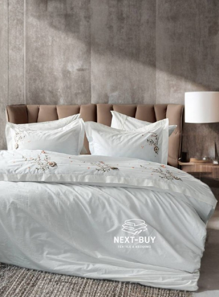 Постільна білизна Saheser COSMOS з вареної бавовни з аплікацією — преміум комплект Stonewashed Cotton, євро, Туреччина