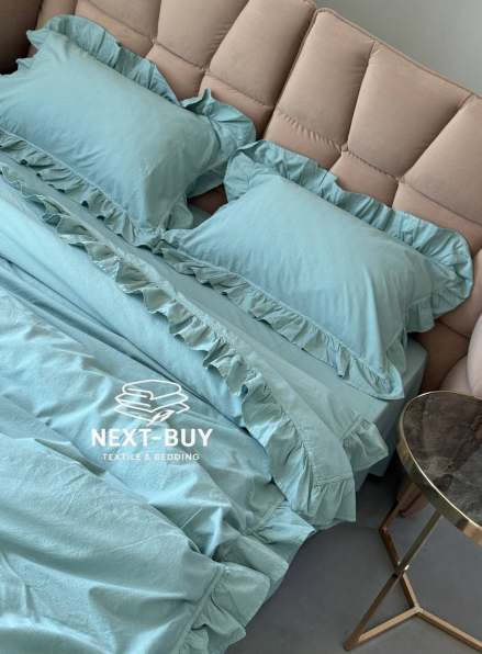 Эксклюзивное постельное белье Limasso Exclusive  Mineral blue 200x220 из вареного хлопка