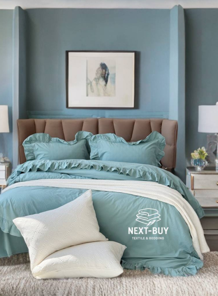 Эксклюзивное постельное белье Limasso Exclusive  Mineral blue 200x220 из вареного хлопка