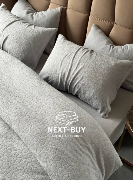 Постільна білизна махрова Maison D'or Jaquard Stretcu Terry Set Grey 200x220см