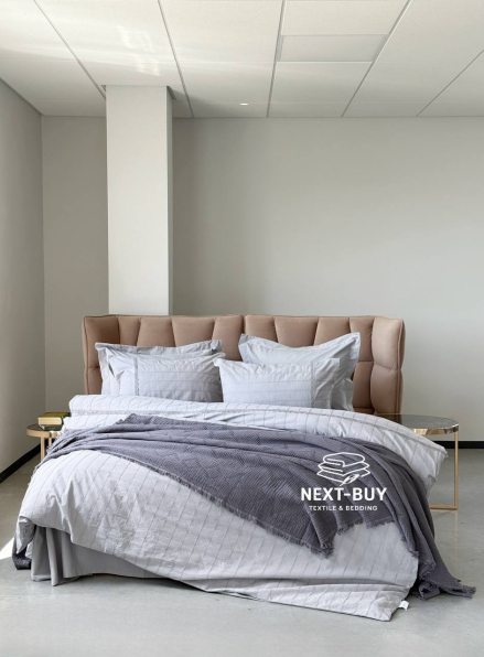 Постільна білизна з простирадлом на резинці Saheser Jasmin Gri Євро