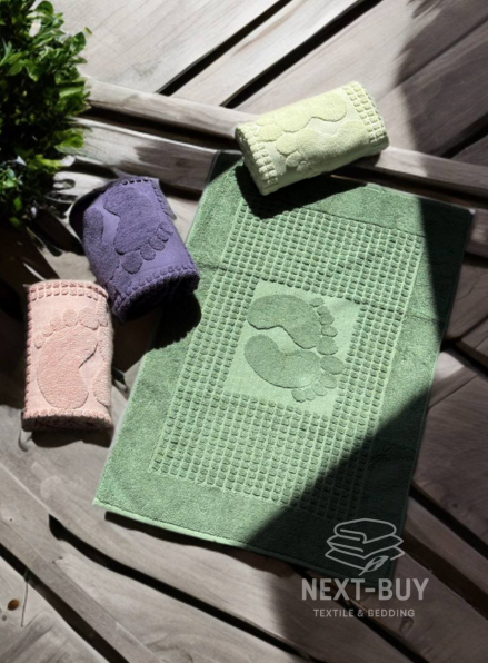 Натуральний килимок-рушник для ніг Febo Ayak paspas green 50x70